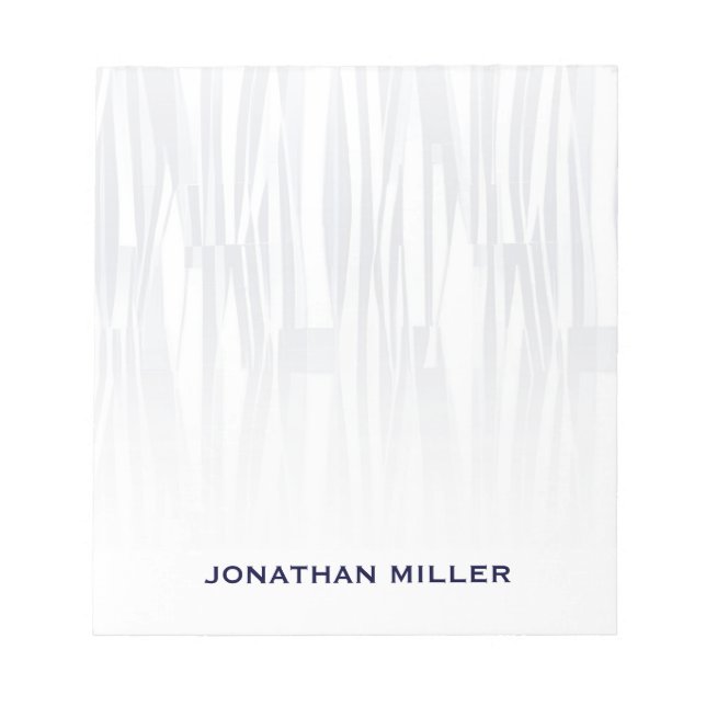 Personligen Modern Navy Blue Geometric Mönster Anteckningsblock (Framsida)