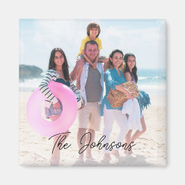 Personligen Modern Photo Namn i familjedagen Magnet