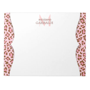 Personligen Modern Rosa Choco Animal Print Girly Anteckningsblock