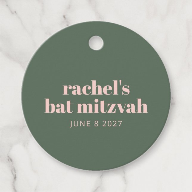 Personligen Modern Rosa Grönt i fetstil Gåvor Etiketter (Framsida)