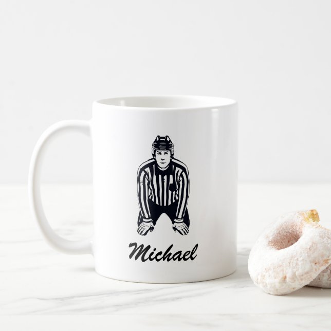 Personligen Modern Trendig Ice Hockey Referee  Kaffemugg (Med munk)