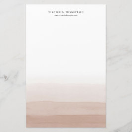 Personligen Modern Watercolor Brown Ombre Brevpapper
