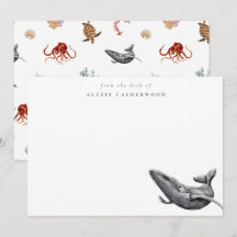 Personligen Modern Watercolor Whale
