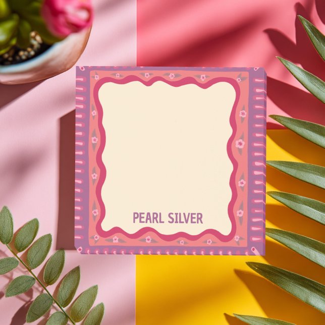 Personligen Monogram Chic för färglös Boho-ANPASSN Post-it Block (Colorful Boho CUSTOM Chic Monogram Personalized Post-it Notes
)