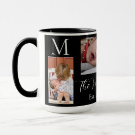 Personligen Monogram Family Photo Collage Mugg