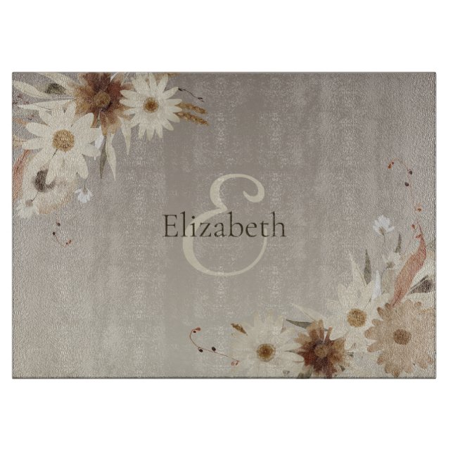 Personligen Monogram för Blommigten Höstvattenfärg (Framsidan)