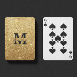 Personligen Monogram Namn vid Svarta havet och Gul Casinokort<br><div class="desc">Personlig Monogram- och Namn-presenter med guld personlig monogram i klassiskt serif font stil med box av namn i mitten av monogram i svart på faux guld glitter-folie. Observera: glitter-detaljerna simuleras i teckningen. Ingen egentlig glitter eller metallfolie kommer att användas vid skapar av denna produkt.</div>