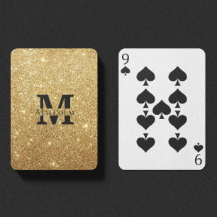 Personligen Monogram Namn vid Svarta havet och Gul Casinokort