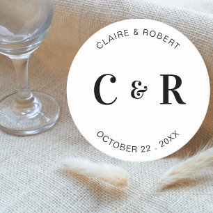Personligen Monogram Wedding Favor Drink Underlägg Papper Rund