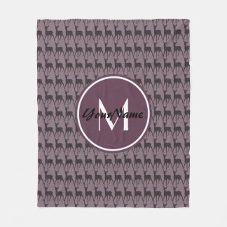Personligen Monogrammed Lila Violet Hjort | N4 Fleecefilt