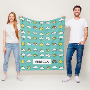 Personligen Mönster för den heliga cute Weather Fleecefilt