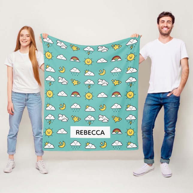 Personligen Mönster för den heliga cute Weather Fleecefilt (På plats)