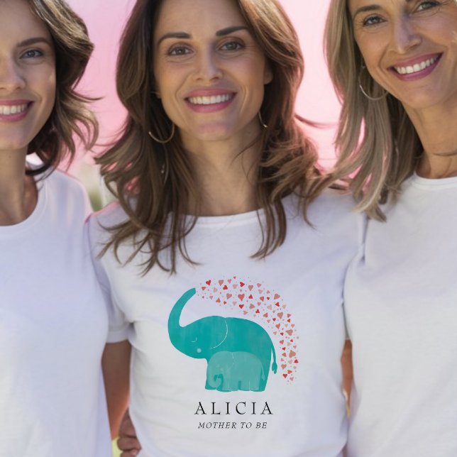 Personligen mor Elephant och Calf Baby Shower T Shirt (Skapare uppladdad)