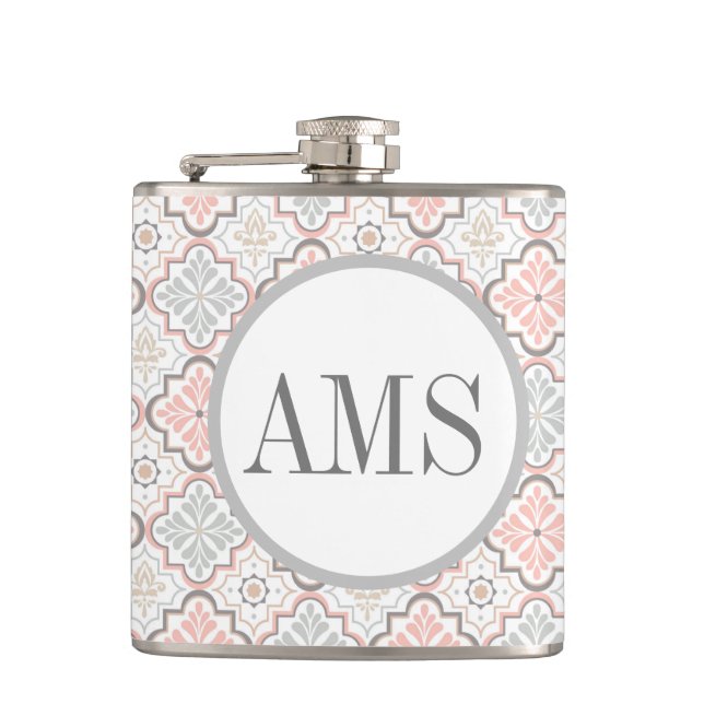 Personligen Moroccan Flowers Monogram Fickplunta (Framsidan)