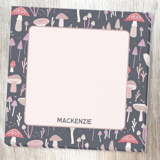 Personligen Mushroom Toadstool Fungi Post-it Block (Mushroom toadstool pattern personalized name post-it sticky notes)