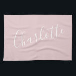 Personligen Namn för chic Skripttypning | ROSA  Kökshandduk<br><div class="desc">Chic Script Typography Personlig Rosa Kitchen Towel</div>