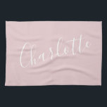 Personligen Namn för chic Skripttypning | ROSA  Kökshandduk<br><div class="desc">Chic Script Typography Personlig Rosa Kitchen Towel</div>