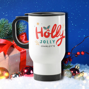 Personligen Namn för Jul Holly Jolly Roligt Winter Resemugg