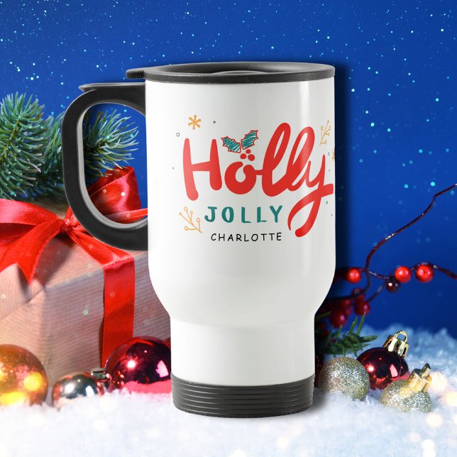 Personligen Namn för Jul Holly Jolly Roligt Winter Resemugg (Skapare uppladdad)