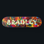 Personligen Namn i Anpassningsbarna i den moderna  Mini Skateboard Bräda 18,5 Cm<br><div class="desc">Skateboard med färgfull Modern Abstrakt Anpassningsbar Personlig Namn har personligen namn i modern typografi på en färgstark abstrakt. Anpassa genom att redigera texten i textrutan. Ge en anpassningsbar har gjort en gåva,  skateboard-personlig till din favoritskateboarder för jul,  födelsedag eller din BFF. Designad av ©Evco Studio www.zazzle.com/store/evcostudio</div>