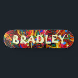 Personligen Namn i Anpassningsbarna i den moderna  Mini Skateboard Bräda 18,5 Cm<br><div class="desc">Skateboard med färgfull Modern Abstrakt Anpassningsbar Personlig Namn har personligen namn i modern typografi på en färgstark abstrakt. Anpassa genom att redigera texten i textrutan. Ge en anpassningsbar har gjort en gåva,  skateboard-personlig till din favoritskateboarder för jul,  födelsedag eller din BFF. Designad av ©Evco Studio www.zazzle.com/store/evcostudio</div>