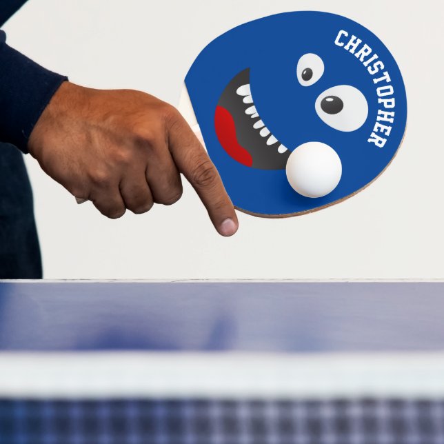 Personligen Namn i den vackra, blå Ansikte-Novelty Pingisracket (Insitu)
