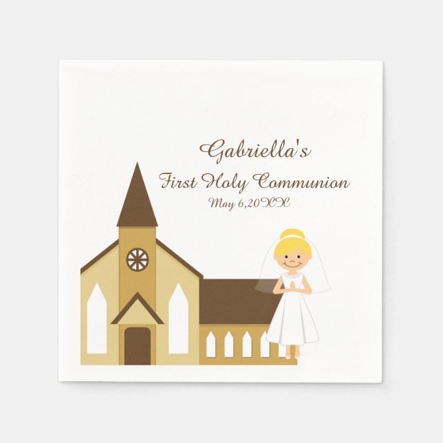 Personligen Napkin för gemene flicka och kyrka Pappersservett (Framsidan)