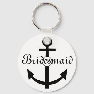 Personligen Nautical Anchor Bridesmaid Nyckelring