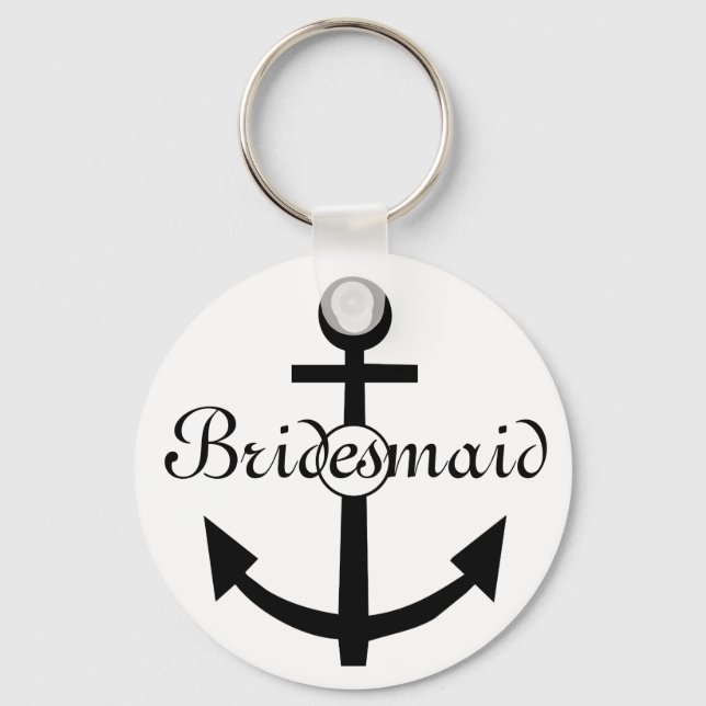 Personligen Nautical Anchor Bridesmaid Nyckelring (Framsida)