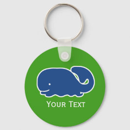 Personligen Nautical Blue Preppy Whale Nyckelring