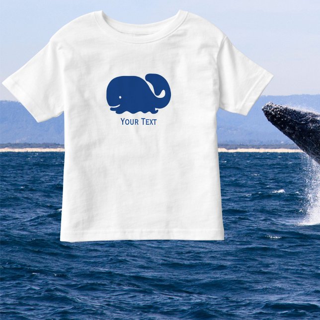 Personligen Nautical Blue Preppy Whale Tee Shirt (Skapare uppladdad)