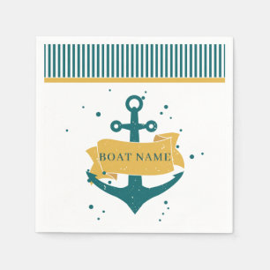 Personligen Nautical Boat Namn Pappersservett