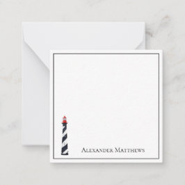 Personligen Nautical Coastal Beach Lighthouse Anteckningskort