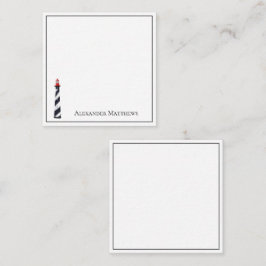 Personligen Nautical Coastal Beach Lighthouse Anteckningskort