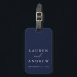 Personligen Navy Blue and White Bröllop Bagagebricka<br><div class="desc">Underbart,  anpassningsbar,  marinens blå bagagemärke. Perfektens gåva till nygifta i ditt liv!</div>