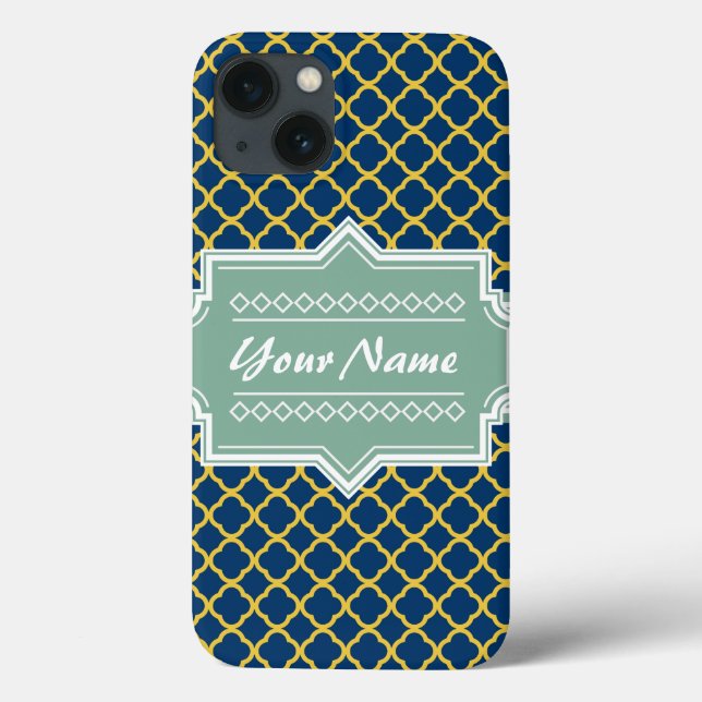 Personligen Navy och Mint Quatrefoil (Baksida)