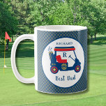 Personligen Navy och Red Golf Best Pappa Kaffemugg<br><div class="desc">Denna bästa marin och röda anpassningsbar i pappa (med några beröringspunkter i guld) mugg - med ett golftema och en klassad uppsättning rand för att matcha vagnen - är personlig med ett monogram och första namn. Ljusstark och glad underbar gåva för att påminna Pappa om att deras nästa spel inte...</div>