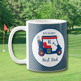 Personligen Navy och Red Golf Best Pappa Kaffemugg
