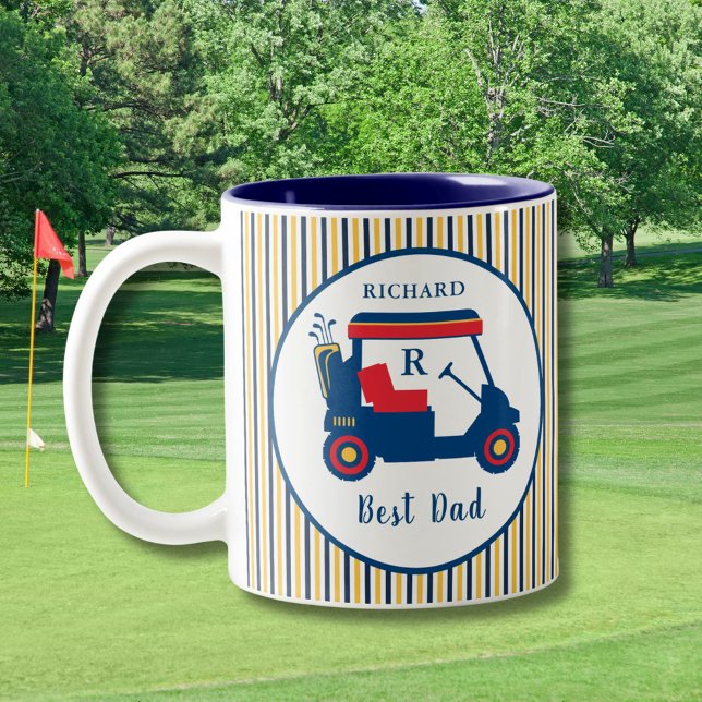 Personligen Navy och Red Golf Best Pappa Två-Tonad Mugg (Skapare uppladdad)