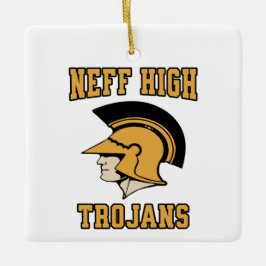 Personligen Neff High School Trojans La Mirada Julgransprydnad Keramik