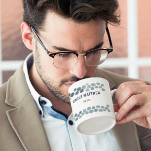 Personligen New farbror Abstrakt Blue Polka dots Kaffemugg