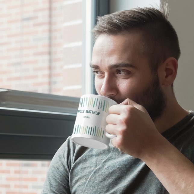 Personligen New farbror Abstrakt Grönt Rand Kaffemugg (Skapare uppladdad)