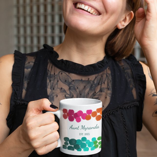 Personligen New Moster Abstrakt Rainbow Polka dots Kaffemugg (Skapare uppladdad)