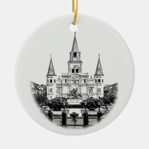 Personligen New Orleans Jackson kvadrerar jul Julgransprydnad Keramik