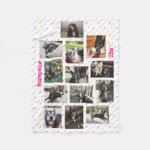 Personligen New Pet 🐶 eller Baby Photo 👶 Collage Fleecefilt