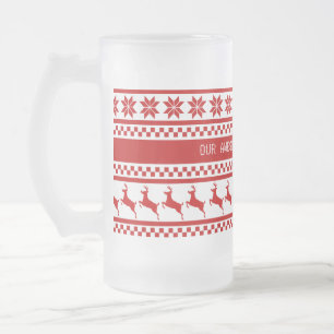 Personligen Nordic Print Reindeer Frostat Ölglas