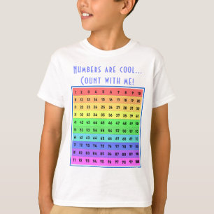 Personligen "Nummer är coola!" 1-100 Diagramblått T Shirt