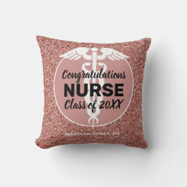 Personligen Nurse Studenten Ro Guld Glitter Kudde