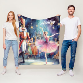 Personligen Nutcracker Ballet jul Ballerina Fleecefilt