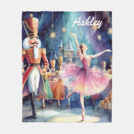 Personligen Nutcracker Ballet jul Ballerina Fleecefilt